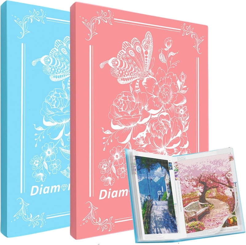 MUFEKUM 2 Pack A3 Storage Book for Diamond Painting, Diamond Art Portfolio Folder with 30 Pocket, Diamond Art Storage Book for 12”x16” Diamond Painting Photo Picture - Image 1
